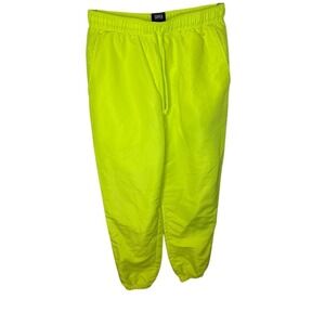 Super Massive Neon Green‎ Joggers Pants Drawstring Elastic Waist Womens